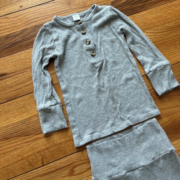 Set of 2 Lou Lou & Company Ribbed Pajama Tops/Bottoms Size 3T Navy Blue & Gray - Picture 8 of 12